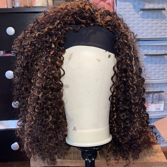 100% HH jerry curl highlighted headband wig - Picture 2 of 5